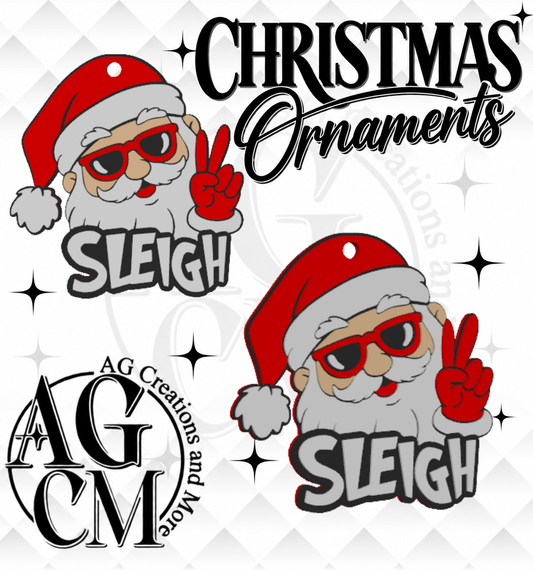 Santa Sleigh 3D Christmas Ornament STL 3MF