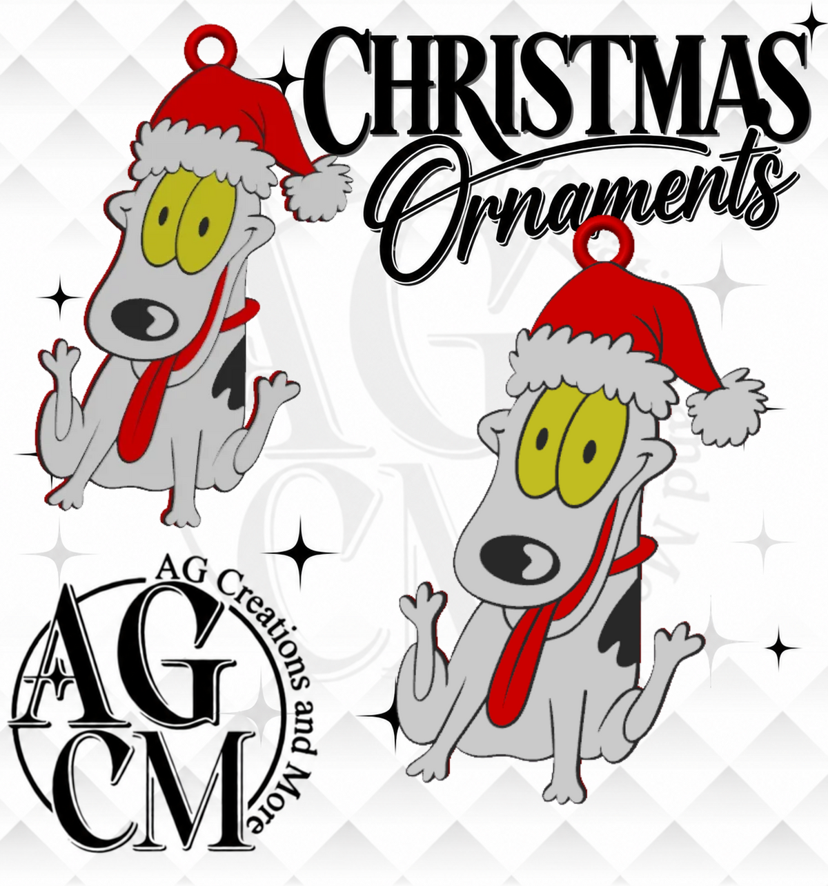 90s Silly Pup 3D Christmas Ornaments (Wholesale/singles)