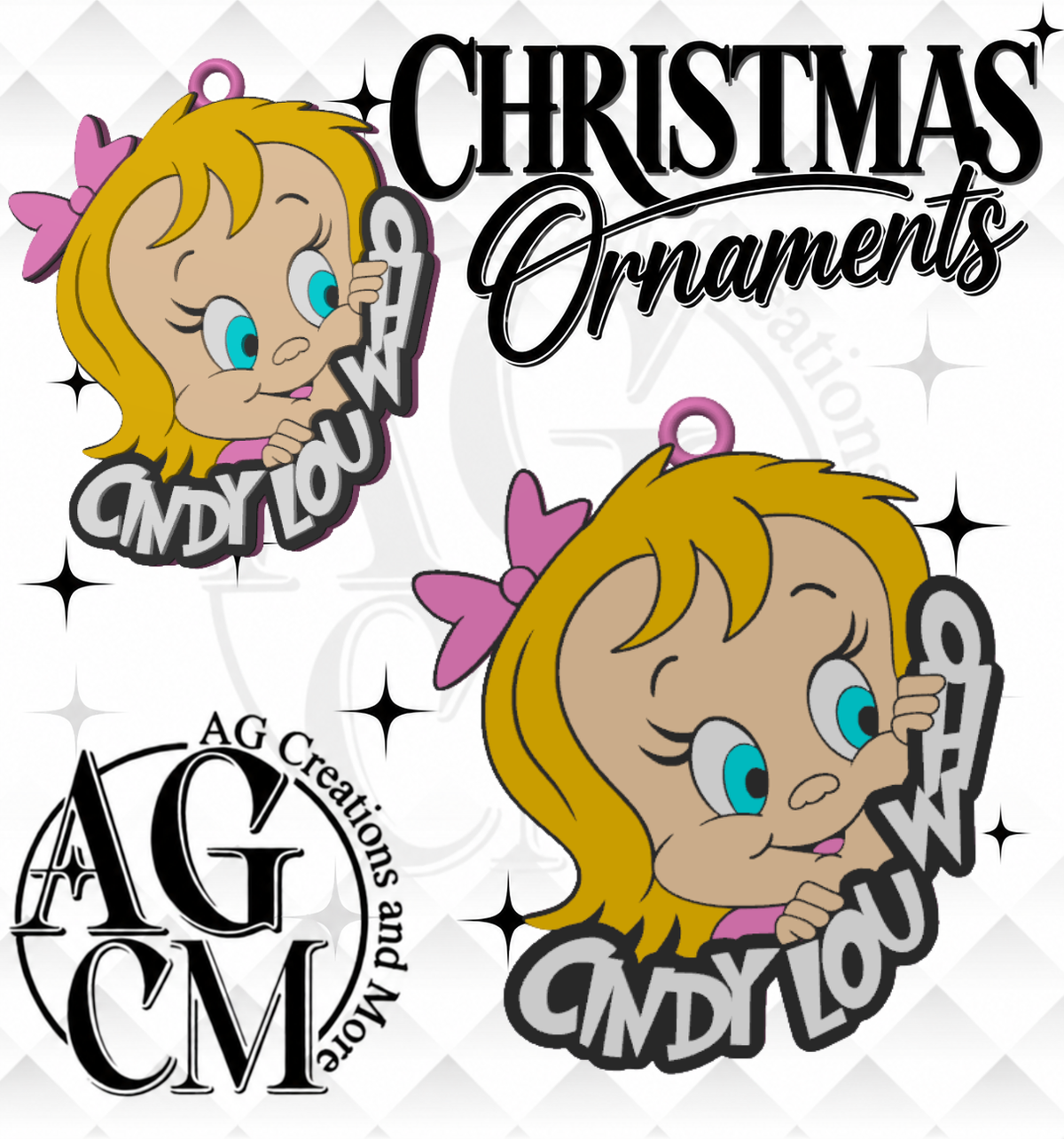 Blonde Christmas Girl 3D Christmas Ornament STL 3MF