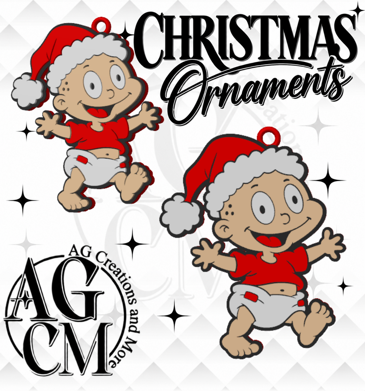 90s Baby 3D Christmas Ornaments (Wholesale/singles)