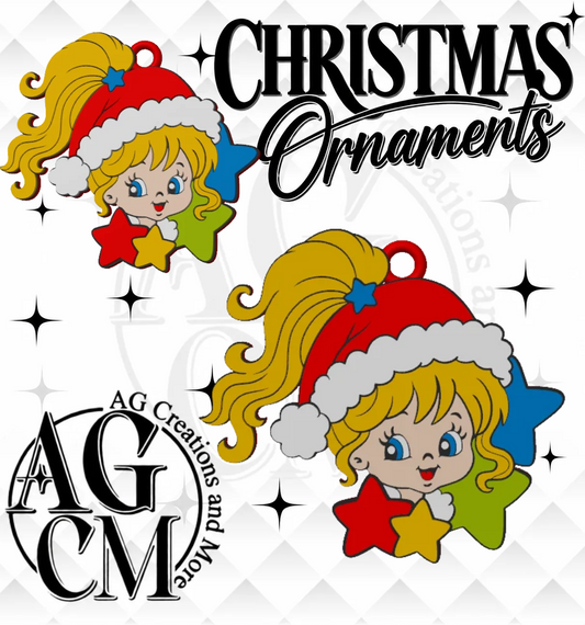 Rainbow Girl Christmas 3D Christmas Ornament STL 3MF
