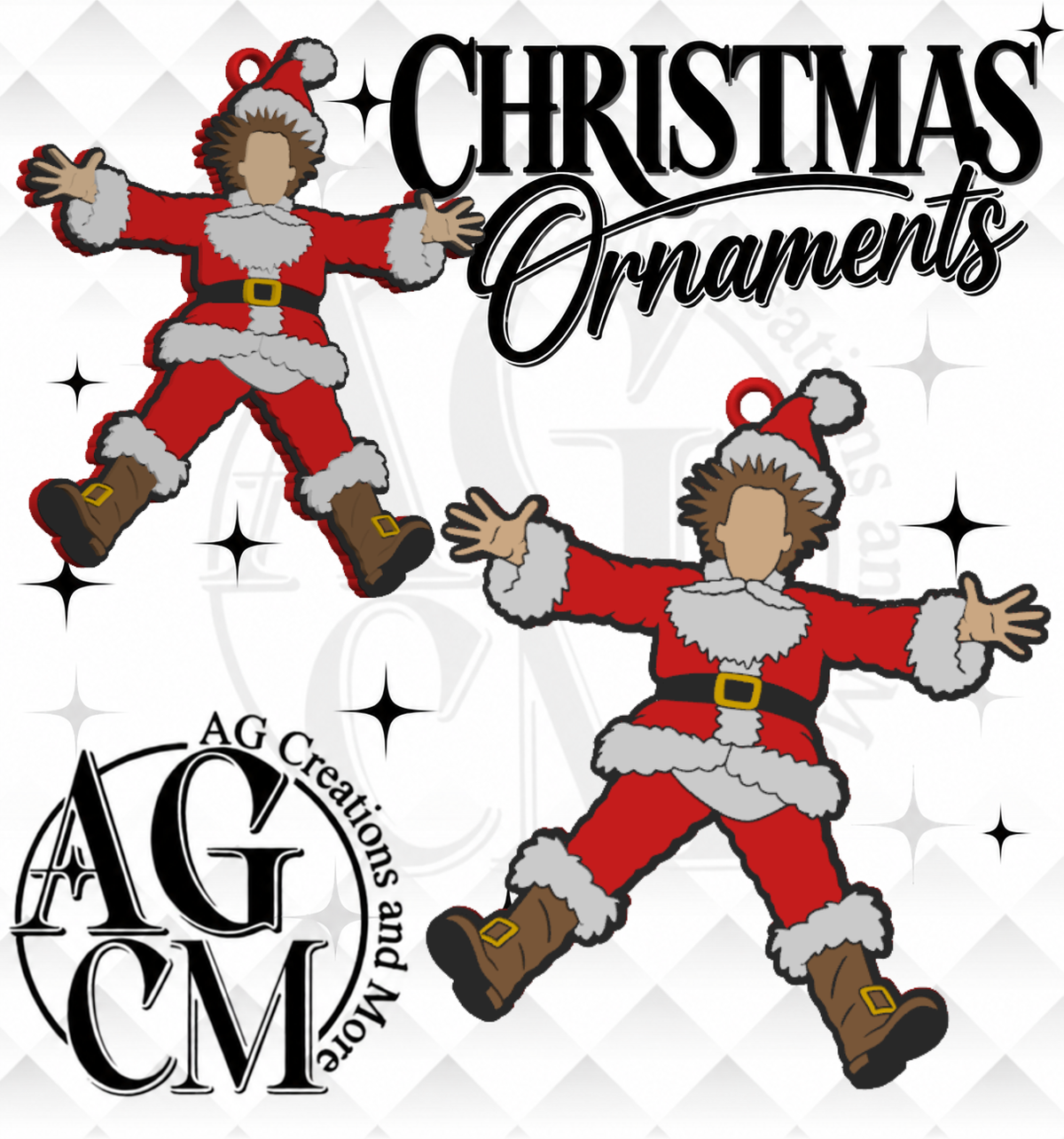 Crazy Santa 3D Christmas Ornaments (Wholesale/singles)