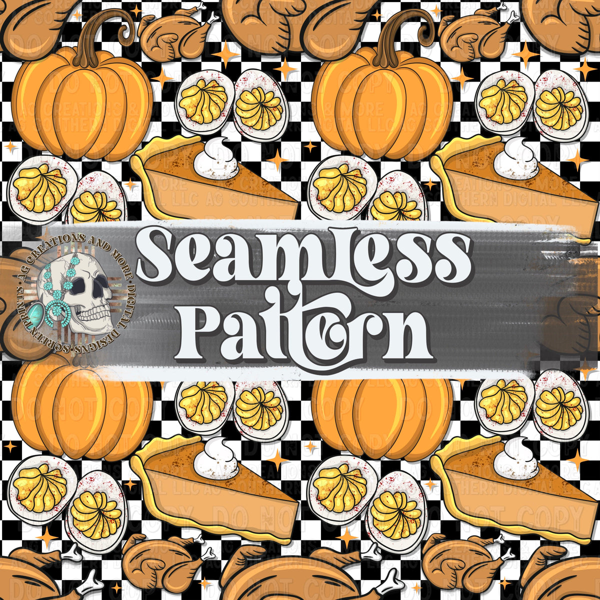 Thanksgiving Dinner Seamless Pattern