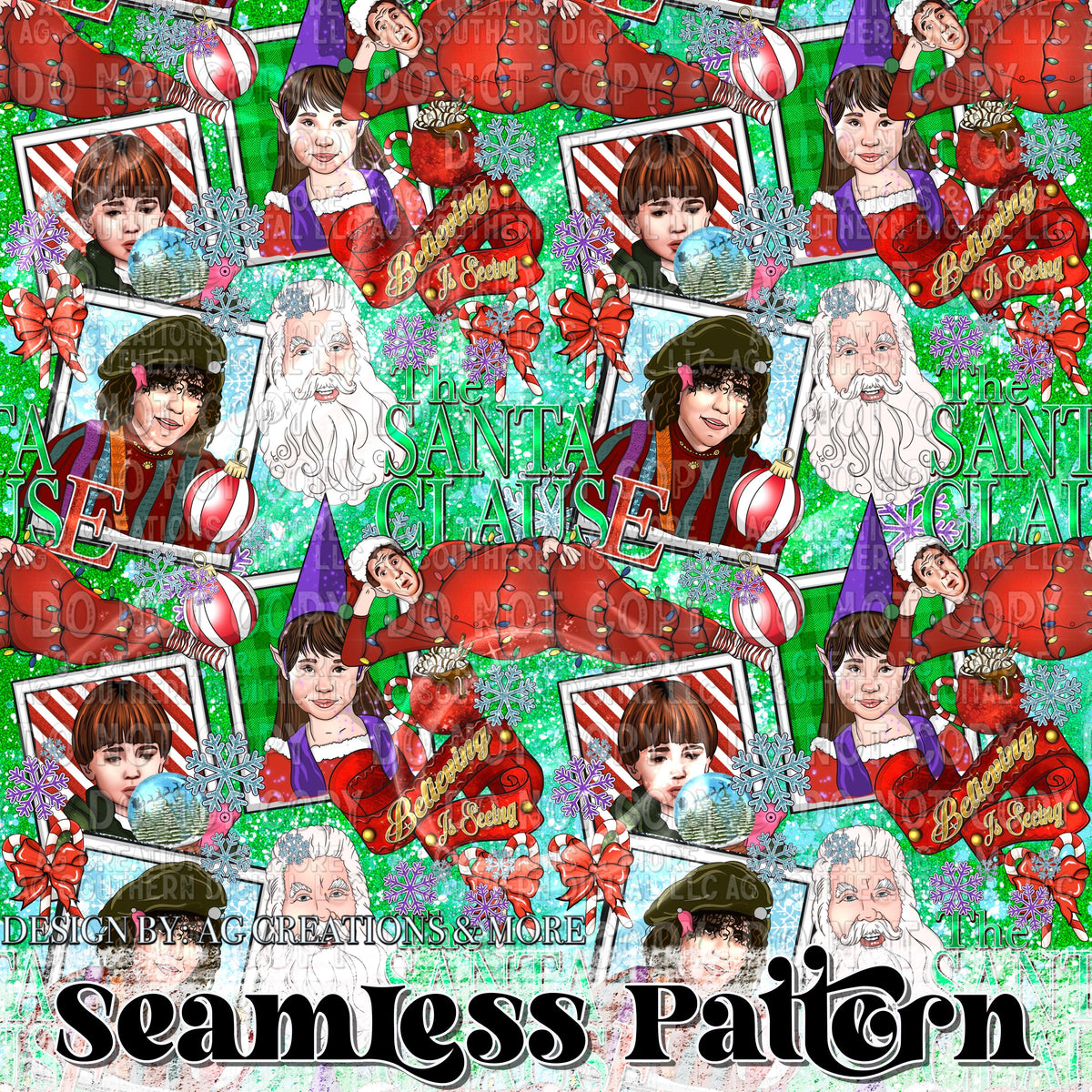 Santa Clause Christmas Seamless Pattern