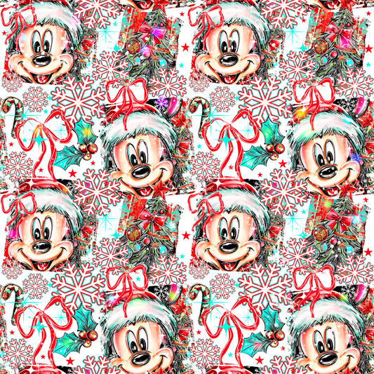 Christmas Boy Mouse Seamless Pattern PNG