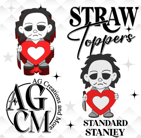 Mike Holding Heart 3D Straw Topper