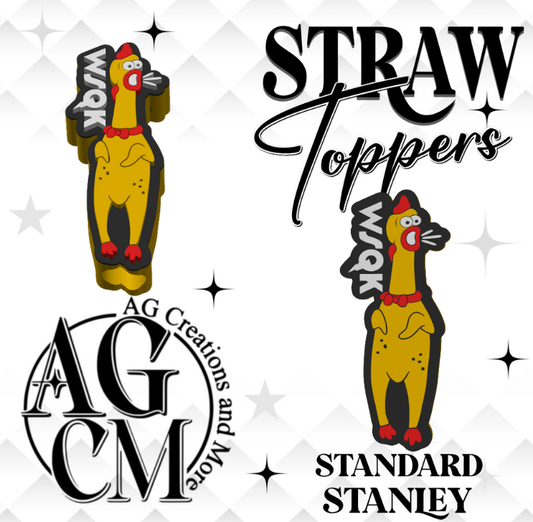 Squawking chicken 3D Straw Topper