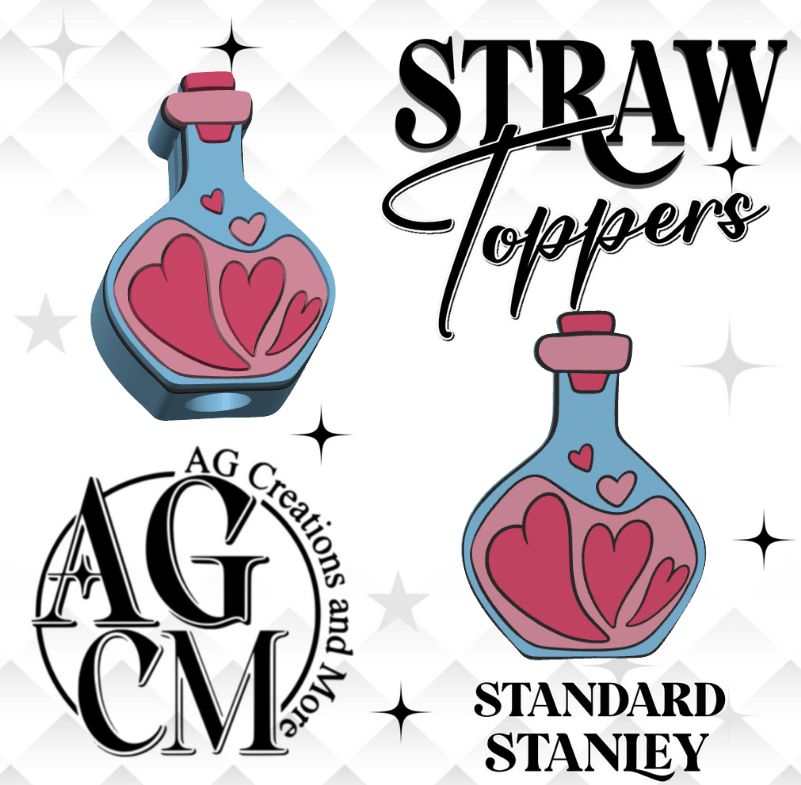 Potion bottle  3D Straw Topper (wholesale)