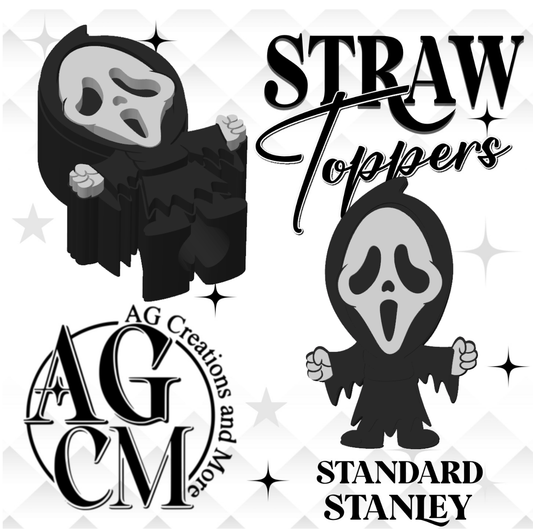 Ghost-f bow 3D Straw Toppers