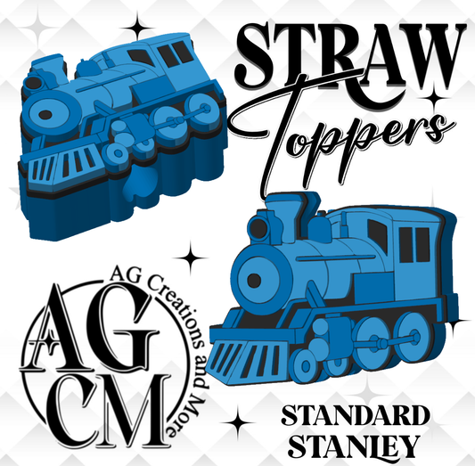 Polar train3D Straw Toppers