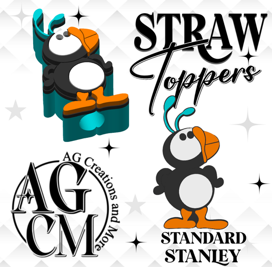 Penguin Elf  3D Straw Toppers