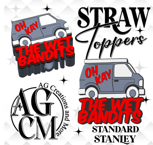 Van 3D Straw Toppers