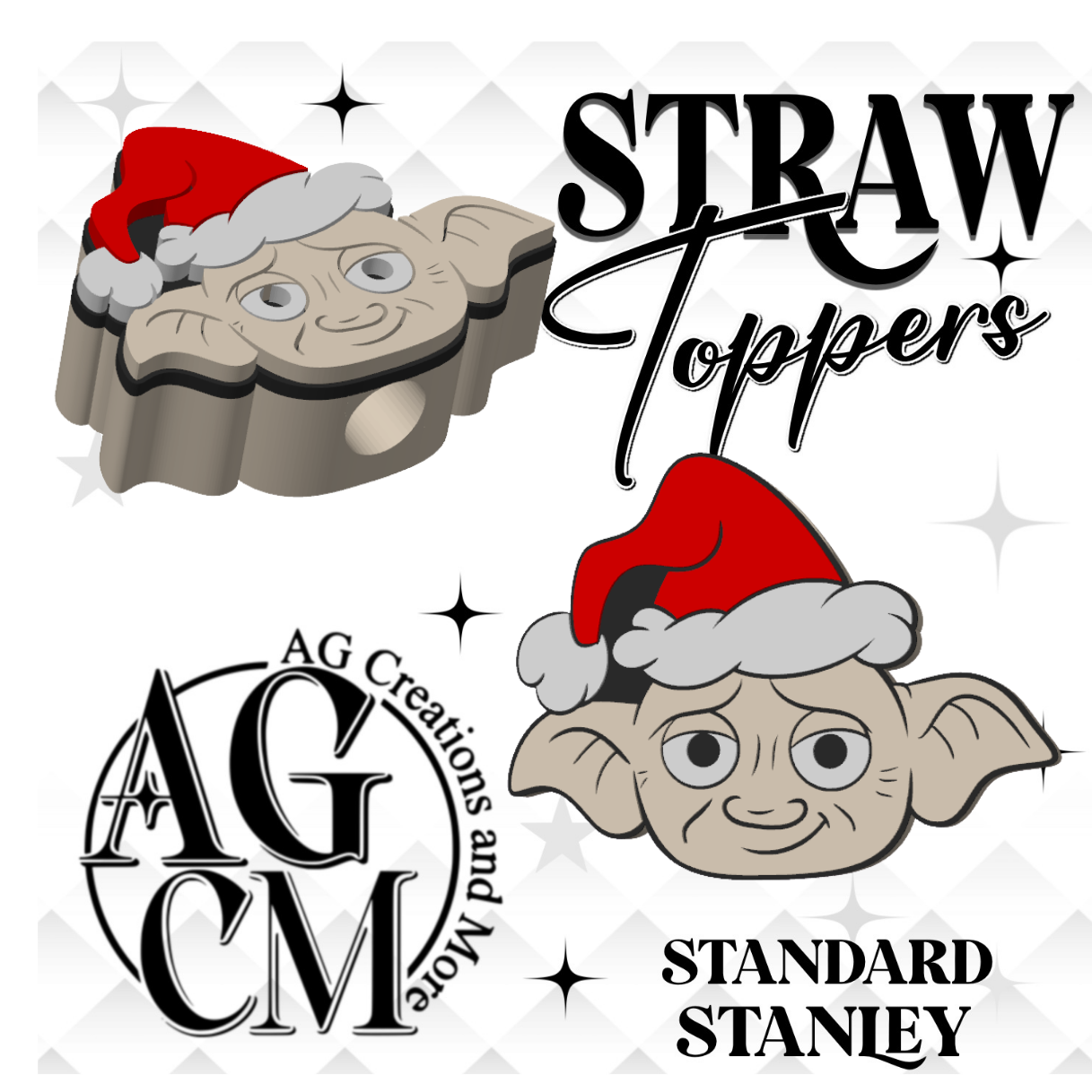 Dobby 3D Straw Toppers