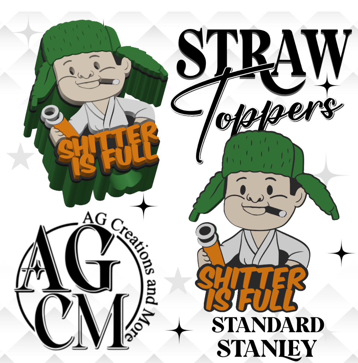 Eddie  3D Straw Toppers