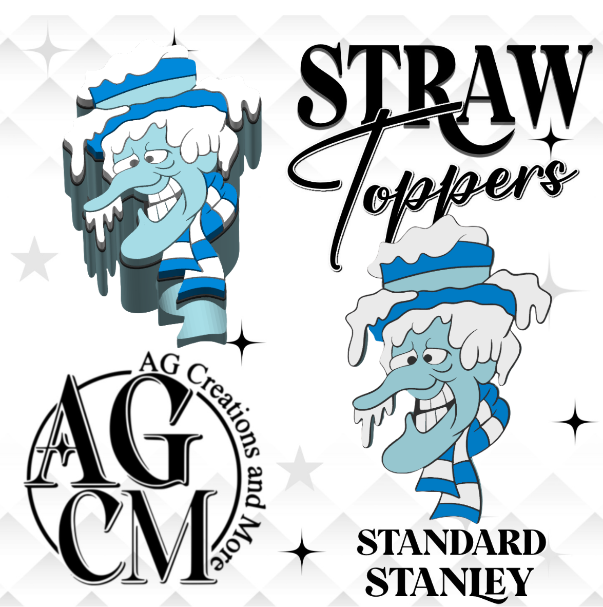 Cold Brother 3D Straw Toppers