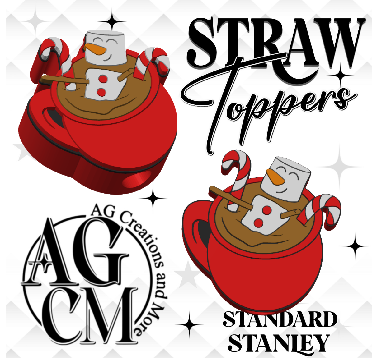 red Snowman Hot Cocoa 3MF File