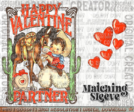 Vintage, cowboy, Valentine sleeve set Digital Download