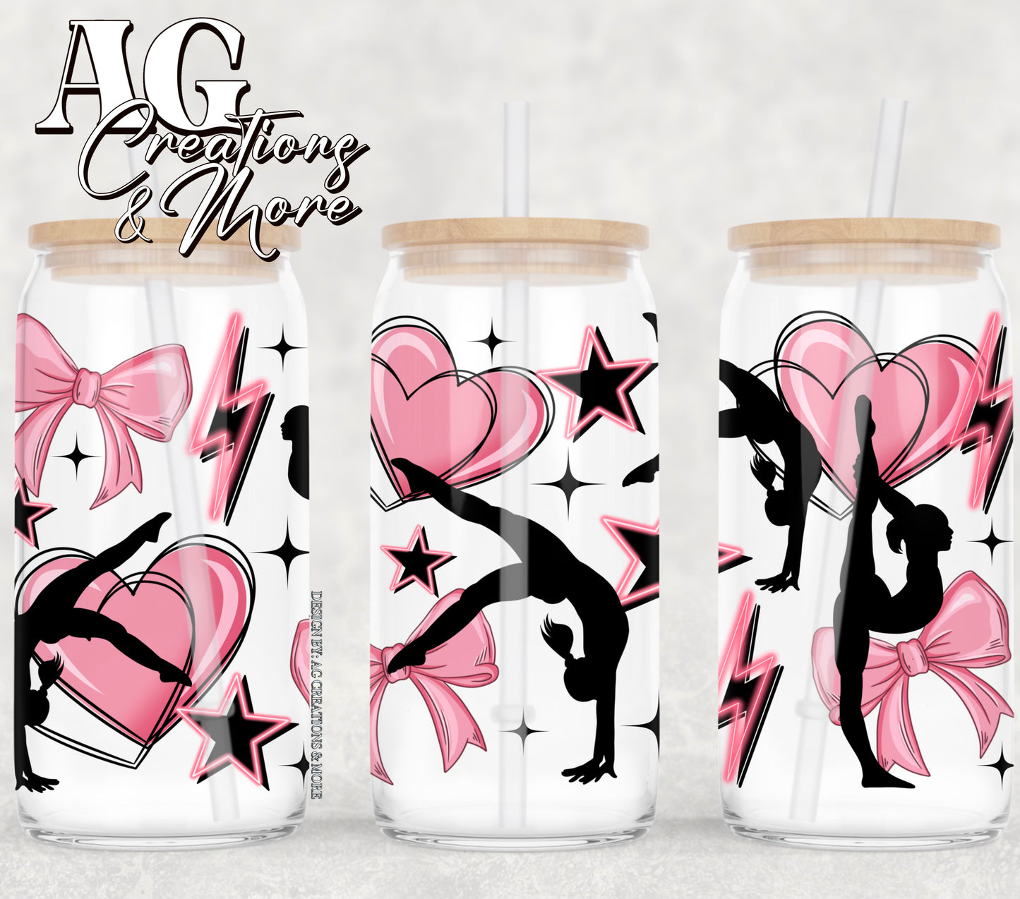 Gymnastics 16oz Glass Digital