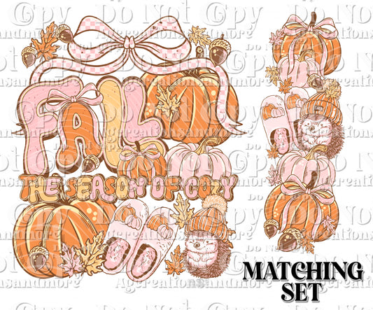 Fall Cozy Hedge set Digital Download PNG