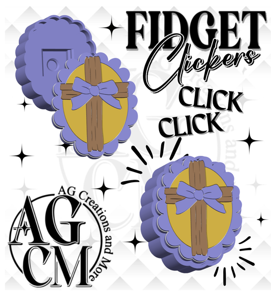 Faith Bow Cross 3D Fidget Clickers STL / 3MF Files