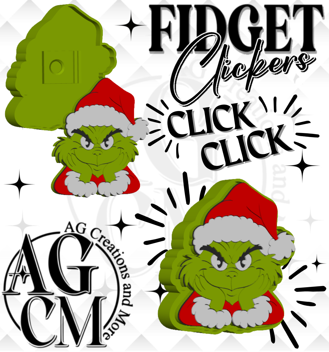 G-hands on face 3D Fidget Clickers STL / 3MF Files