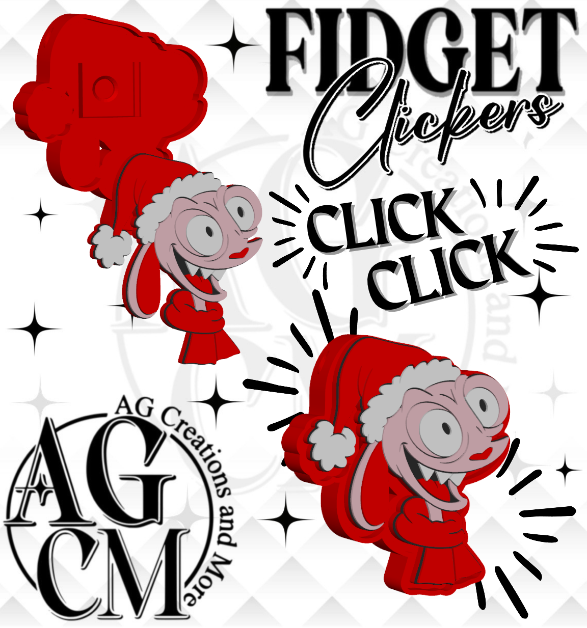 90s Silly Kitty 3D Fidget Clickers (wholesale)