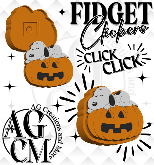 Pumpkin Pup 3D Fidget Clickers STL / 3MF Files