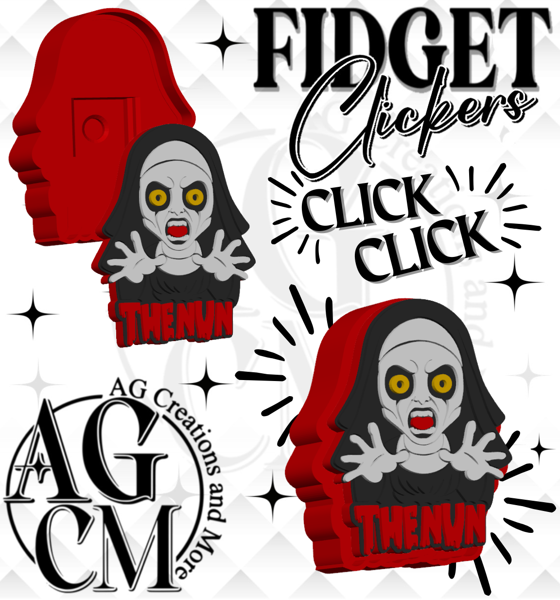 Nun 3D Fidget Clickers STL / 3MF Files