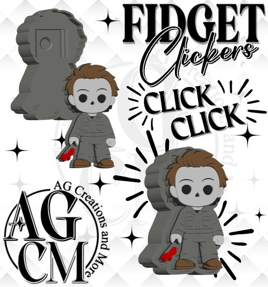 White Mask Guy 3D Fidget Clickers (wholesale)