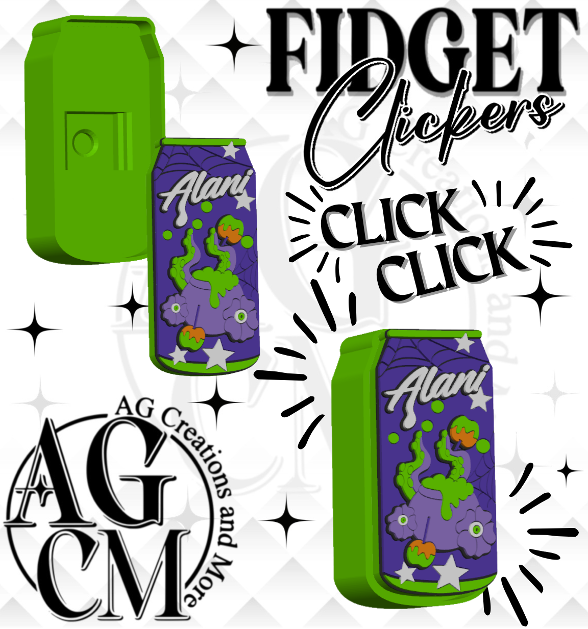 Witch apple 3D Fidget Clickers STL / 3MF Files