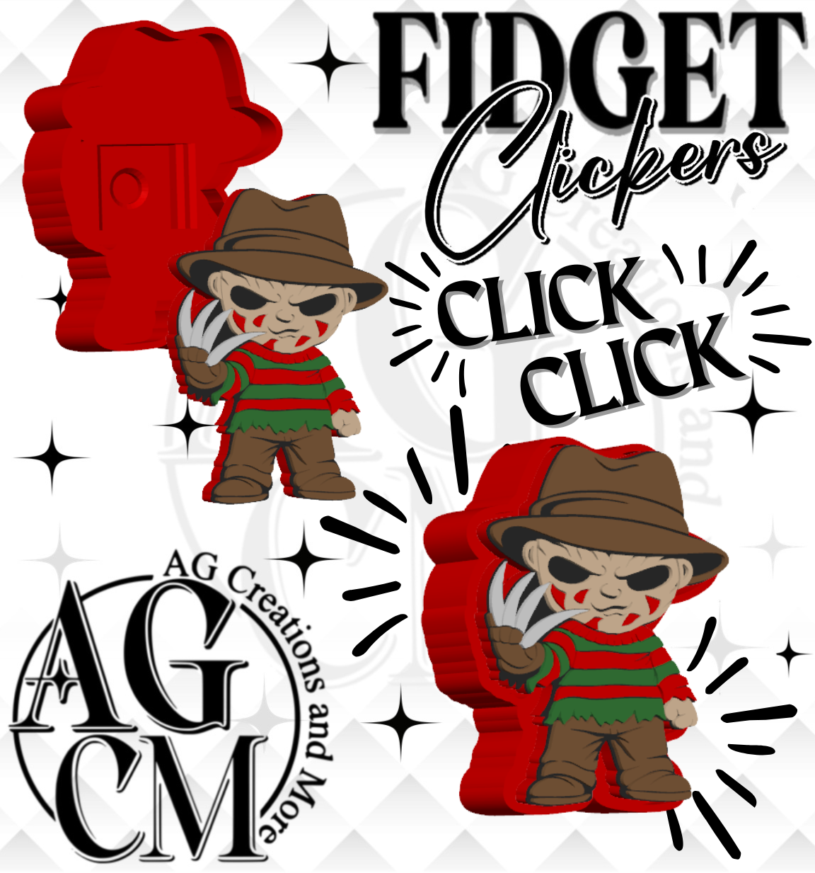 Elm Street 3D Fidget Clickers STL / 3MF Files