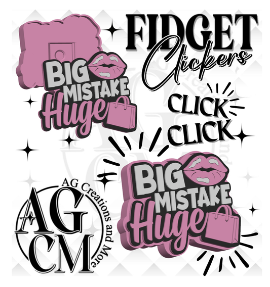 Big Mistake huge 3D Fidget Clickers STL / 3MF Files