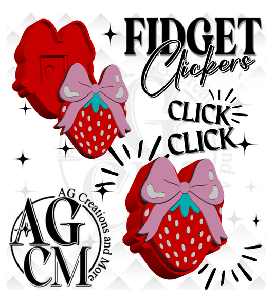 Strawberry 3D Fidget Clickers (wholesale)