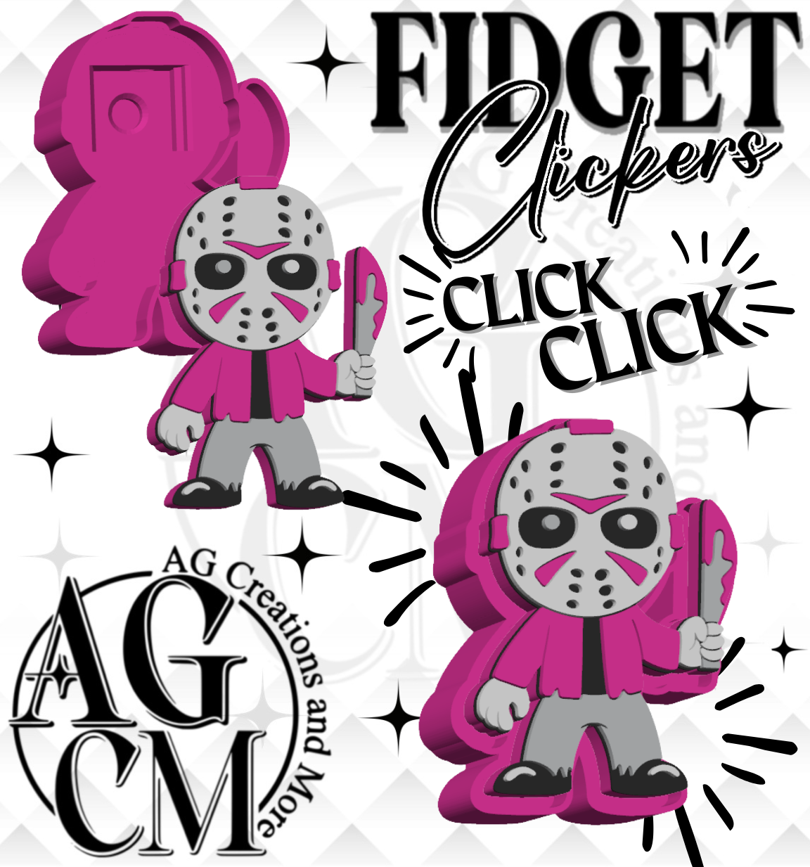 Scary Mask 3D Fidget Clickers (wholesale)
