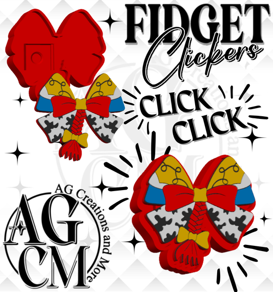 Cowgirl Bow 3D Fidget Clickers (wholesale)