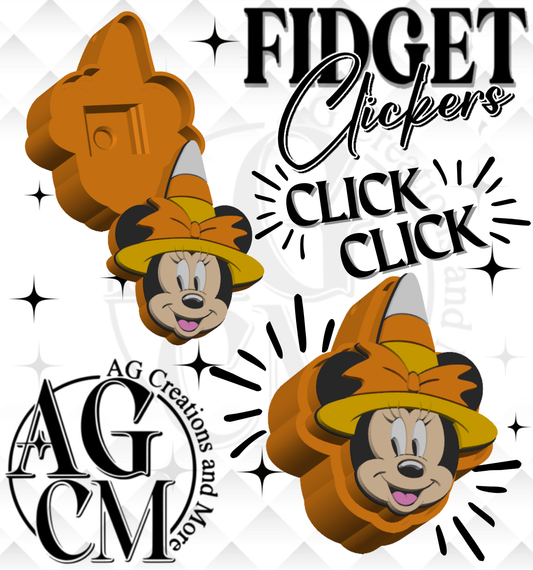 Girl mouse candy corn 3D Fidget Clickers (wholesale)