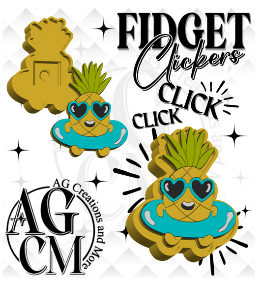 Pineapple 3D Fidget Clickers STL / 3MF Files