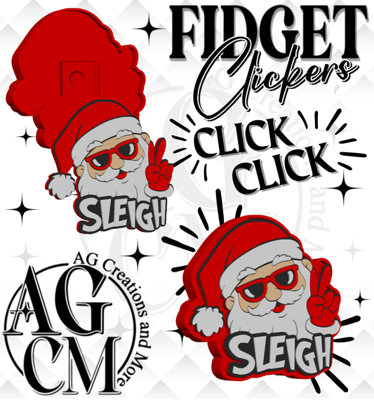 Santa Sleigh 3D Fidget Clickers (wholesale)