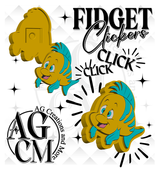 Yellow Fish 3D Fidget Clickers (wholesale)