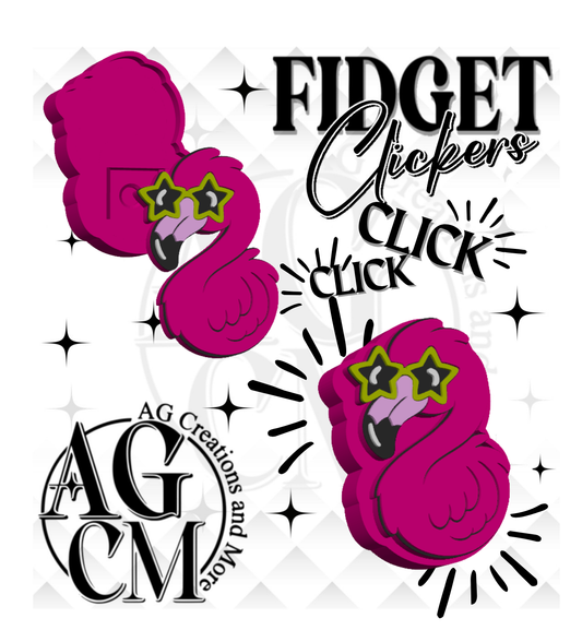 Flamingo 3D Fidget Clickers STL / 3MF Files