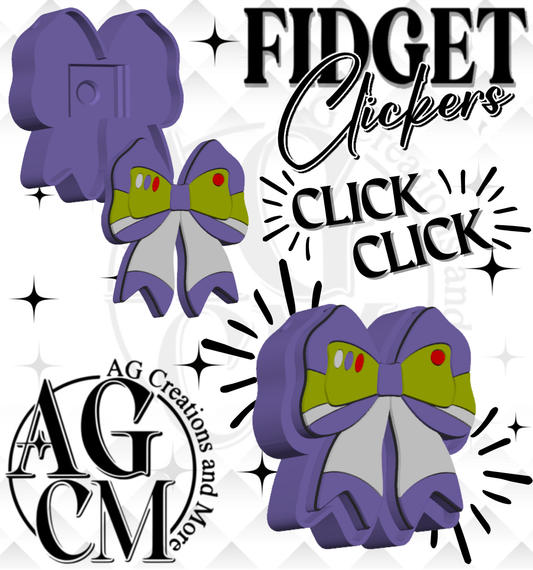 Purple Bow 3D Fidget Clickers STL / 3MF Files