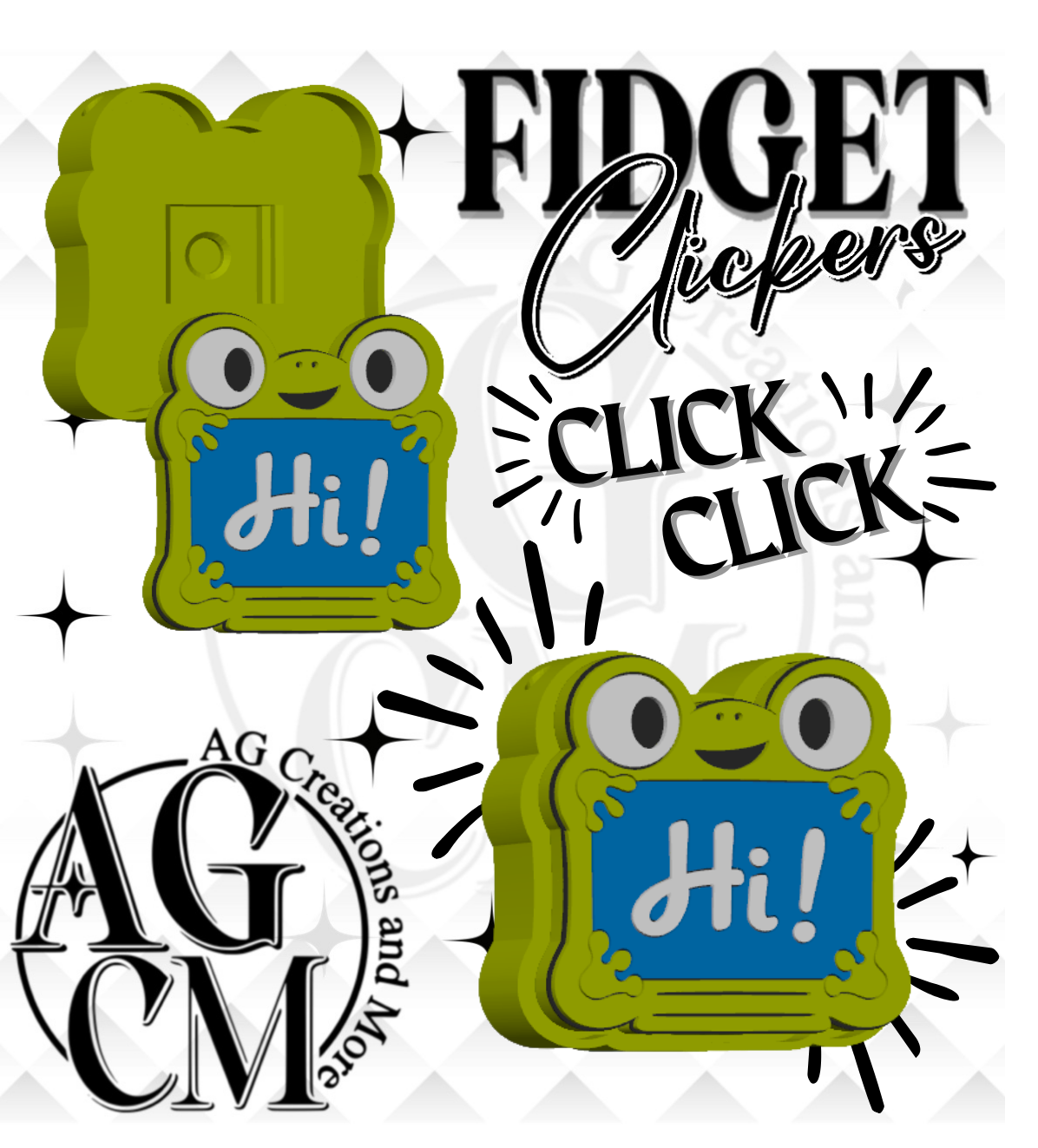 Frog Ipad 3D Fidget Clickers STL / 3MF Files