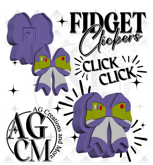 Purple Bow 3D Fidget Clickers (wholesale)