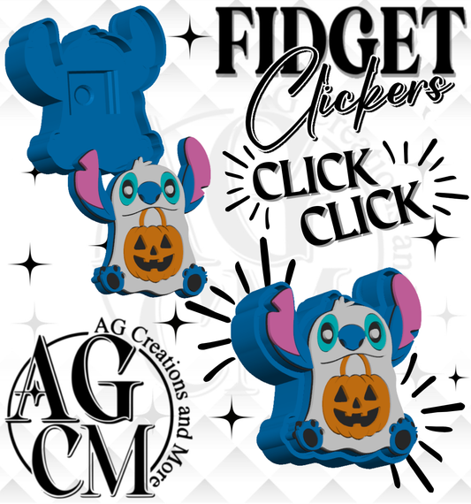 Blue guy ghost  3D Fidget Clickers (wholesale)