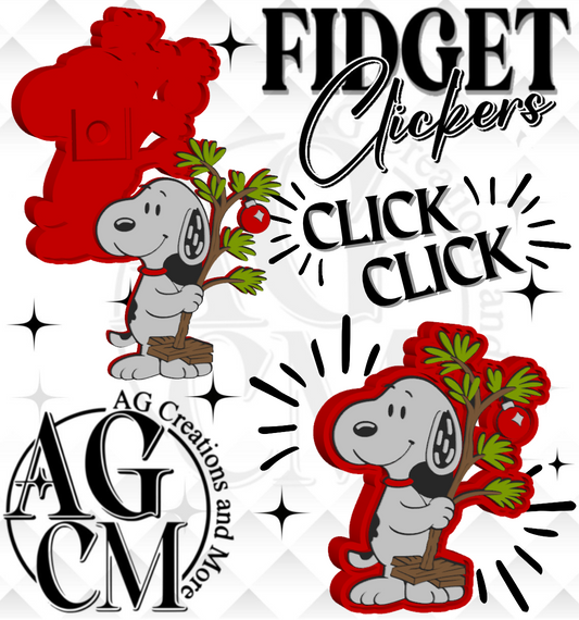 CB Christmas Pup 3D Fidget Clickers (wholesale)