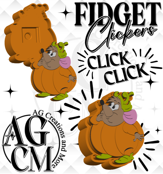 Mouse pumpkin 3D Fidget Clickers (wholesale)