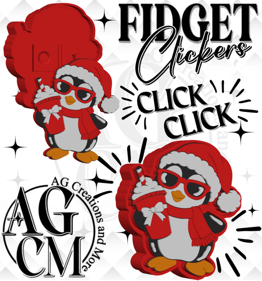 Penguin 3D Fidget Clickers STL / 3MF Files