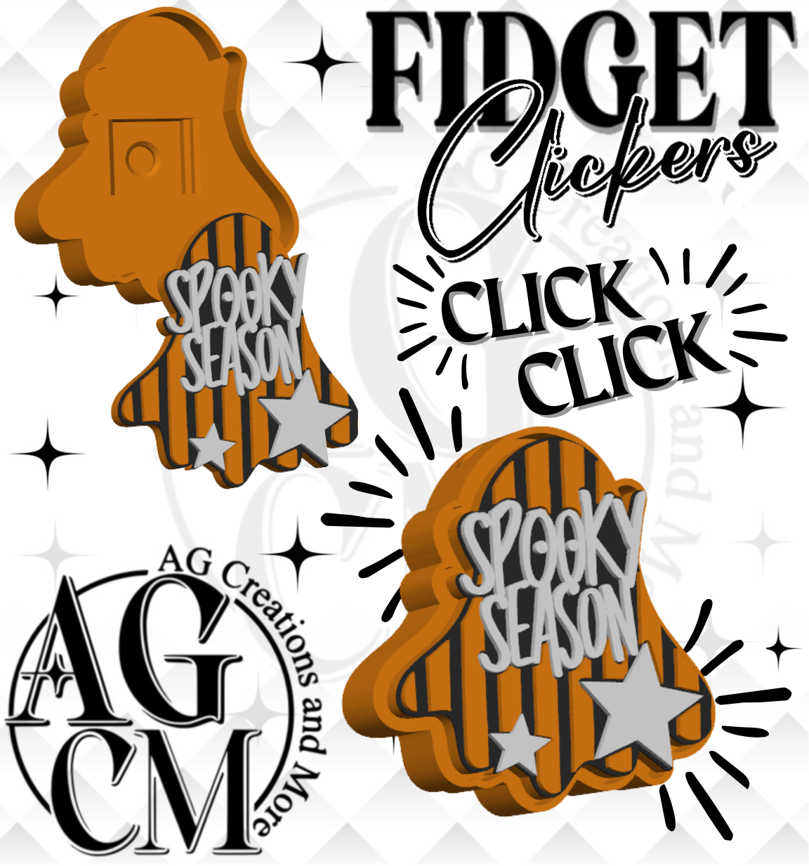 Spooky Season 3D Fidget Clickers STL / 3MF Files