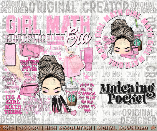 Girl Math pocket set Digital Download PNG