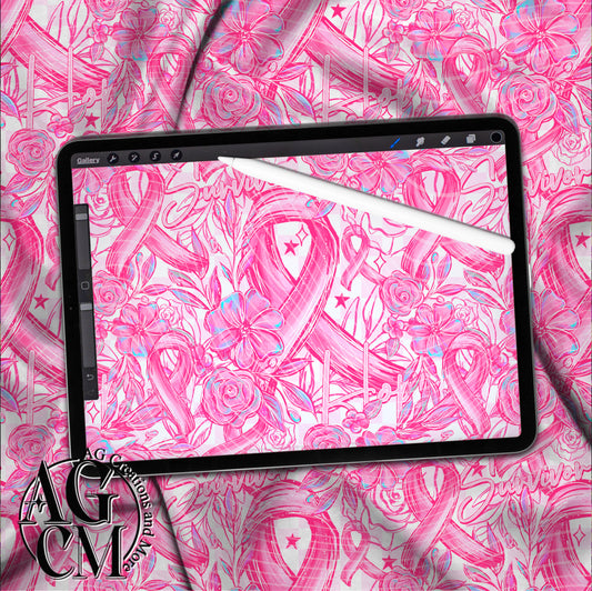 Breast Cancer  Seamless Pattern PNG